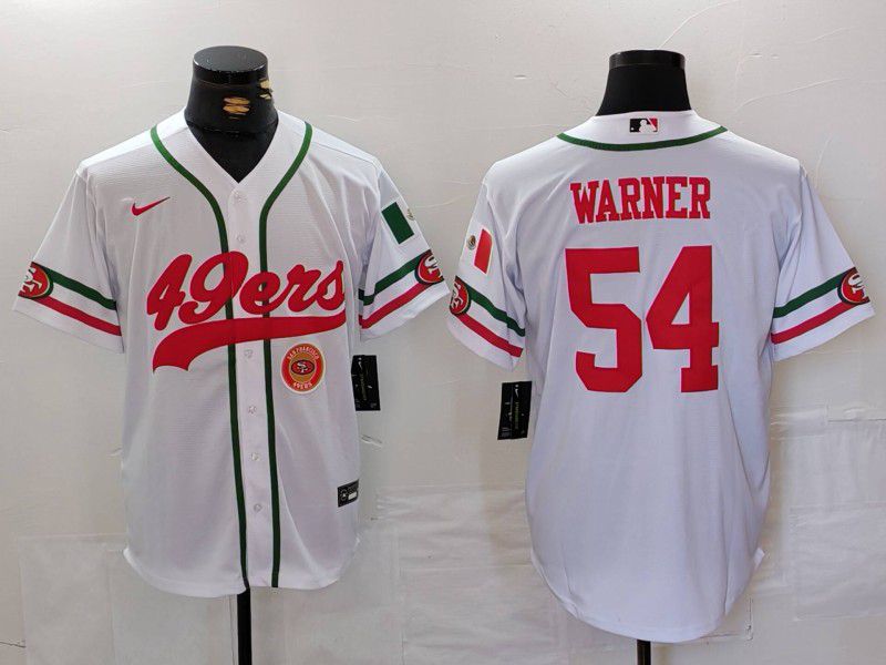 Men San Francisco 49ers #54 Warner White Joint Name 2024 Nike Limited NFL Jersey style 1